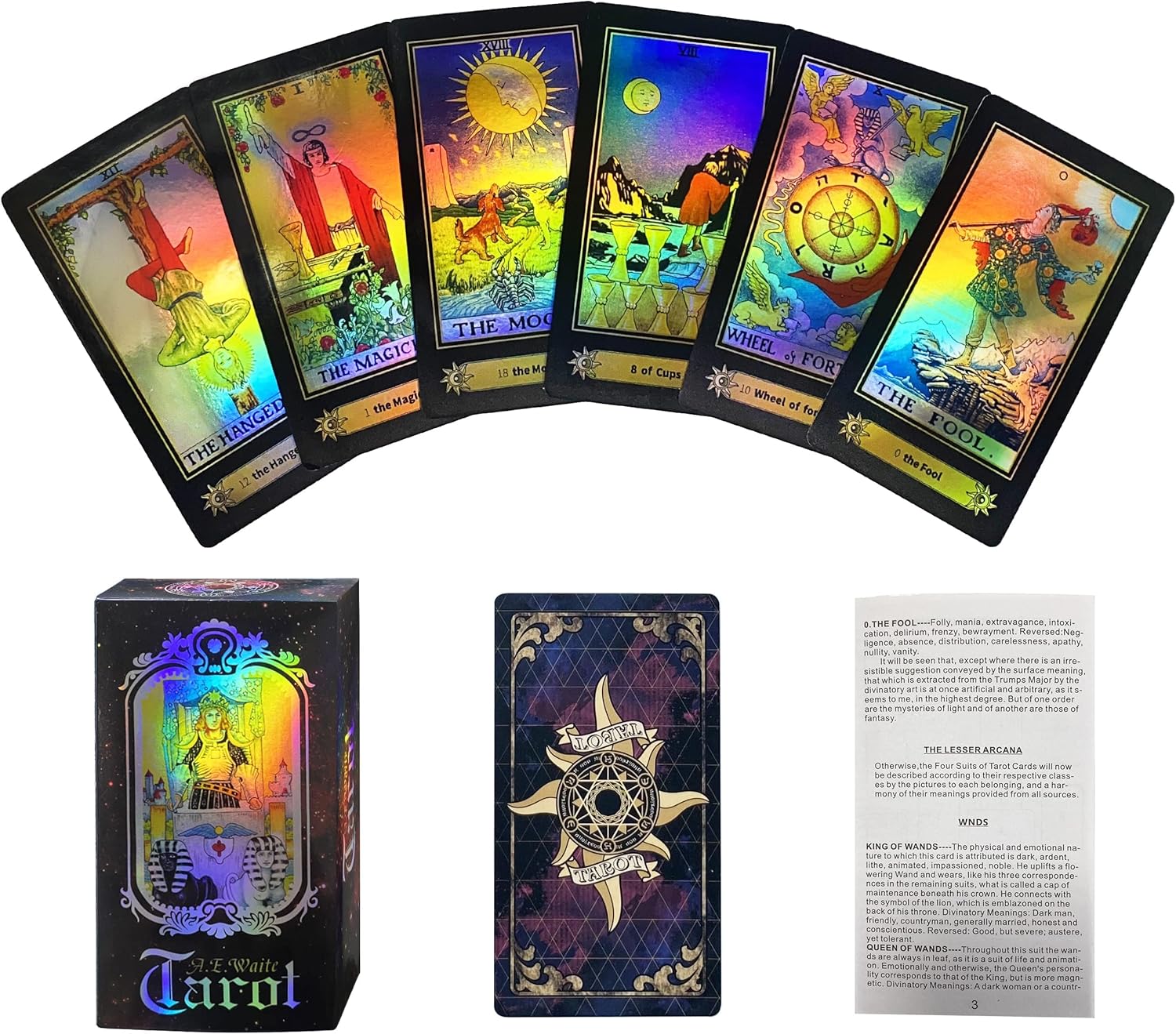 IXIGER Tarot Cards,Tarot Cards with Guide Book,Tarot Deck,78 Classic Tarot Deck,Tarot Card Deck with Guide Book,Fortune-Telling Game for Beginners and Experts